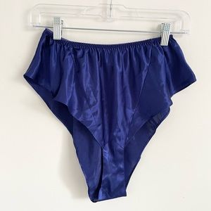 FINAL PRICE Vintage Victoria’s Secret Satin Underwear Royal Blue Size Medium